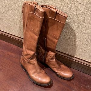 Frye Paige Cognac Leather Riding Boots Size 5.5 B